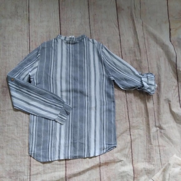 Carrement Beau pinstripe roll-up sleeve dress shirt size 12 - Picture 2 of 6
